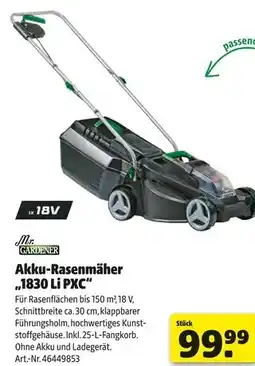 Hagebau Mr. gardener akku-rasenmäher „1830 li pxc“ Angebot