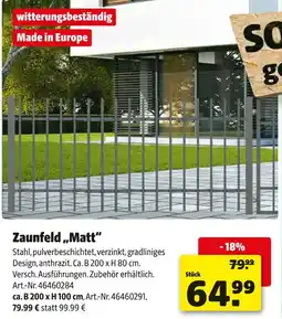 Hagebau Zaunfeld matt Angebot