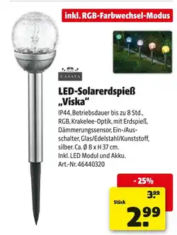 Hagebau Casaya led-solarerdspieß viska Angebot