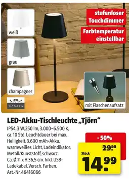 Hagebau Casaya led-akku-tischleuchte „tjörn“ Angebot