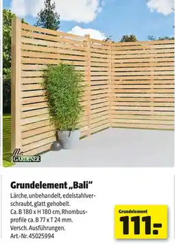Hagebau Mr. gardener grundelement „bali“ Angebot