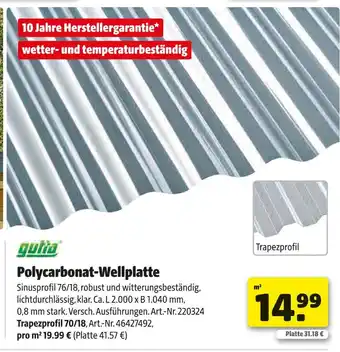 Hagebau Gutta polycarbonat-wellplatte Angebot