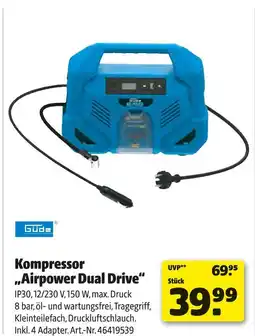 Hagebau Güde kompressor „airpower dual drive“ Angebot