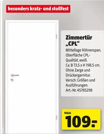 Hagebau Zimmertür „cpl“ Angebot