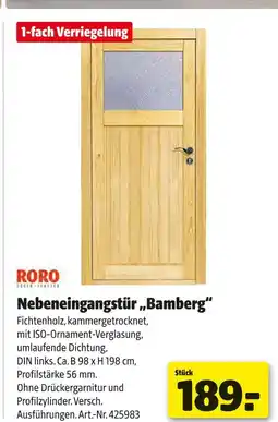 Hagebau Roro nebeneingangstür „bamberg“ Angebot