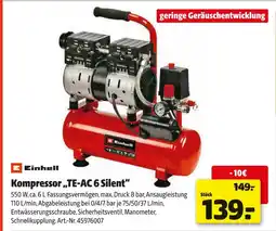Hagebau Einhell kompressor „te-ac 6 silent“ Angebot