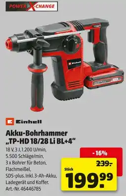 Hagebau Einhell akku-bohrhammer „tp-hd 18/28 li bl+4“ Angebot