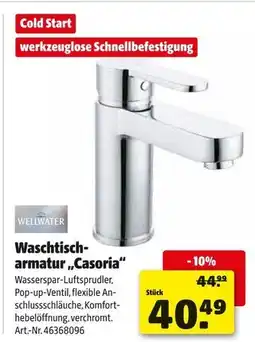Hagebau Wellwater waschtischarmatur „casoria“ Angebot