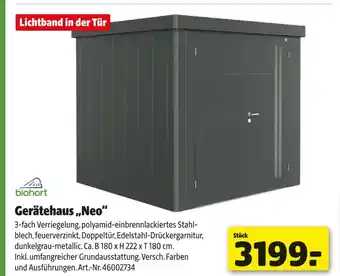 Hagebau Biohort gerätehaus „neo“ Angebot