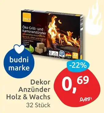 Budni Dekor öko grill- und kaminanzünder holz & wachs Angebot