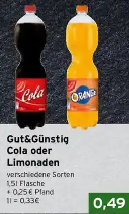 CAP Markt Gut&Günstig Cola oder Limonaden Angebot