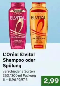 CAP Markt L'Oréal Paris Elvital Shampoo oder Spülung Angebot