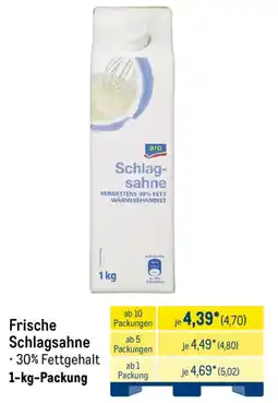METRO aro Frische Schlagsahne Angebot