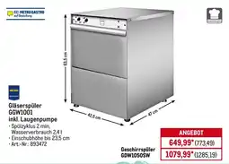 METRO METRO PROFESSIONAL Gläserspüler GGW1001 inkl. Laugenpumpe Angebot