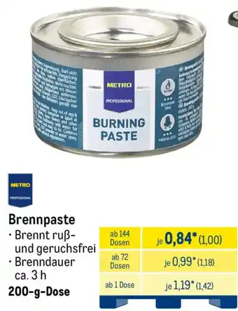 METRO METRO PROFESSIONAL Brennpaste Angebot