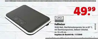 Hagebau Casaya Fußheizer Angebot