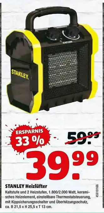 Hagebau Stanley Heizlüfter Angebot