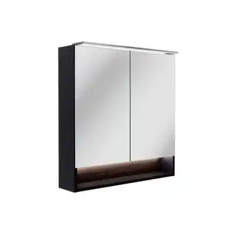 toom Baumarkt Fackelmann LED-Spiegelschrank 'B.Paris' schwarz matt 70 x 71,8 x 15,6 cm Angebot