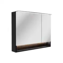 toom Baumarkt Fackelmann LED-Spiegelschrank 'B.Paris' schwarz matt 90 x 71,8 x 15,6 cm Angebot
