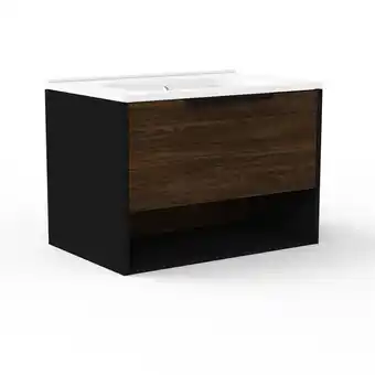 toom Baumarkt Fackelmann Waschbecken mit Unterschrank 'B.Paris' schwarz matt 70,5 x 49,8 x 46,5 cm Angebot