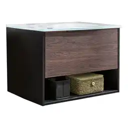 toom Baumarkt Fackelmann Waschbecken mit Unterschrank 'B.Paris' schwarz matt 70,5 x 49,8 x 46,5 cm Angebot