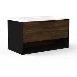 toom Baumarkt Fackelmann Waschbecken mit Unterschrank 'B.Paris' schwarz matt 90,5 x 49,8 x 46,5 cm Angebot