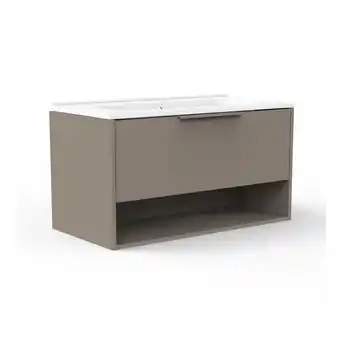toom Baumarkt Fackelmann Waschbecken mit Unterschrank 'B.Paris' grau matt 90,5 x 49,8 x 46,5 cm Angebot