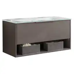 toom Baumarkt Fackelmann Waschbecken mit Unterschrank 'B.Paris' grau matt 90,5 x 49,8 x 46,5 cm Angebot