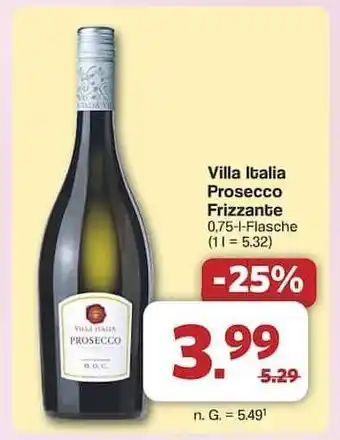 Famila Nord Ost Villa Italia Prosecco Frizzante Angebot