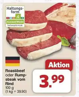 Famila Nord Ost Roastbeef oder Rumpsteak vom Rind Angebot