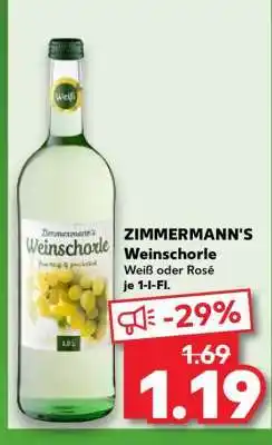 Kaufland ZIMMERMANN'S Weinschorle Angebot