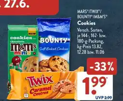 Aldi Süd MARS /TWIX /BOUNTY /M&M'S Cookies Angebot