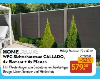 Aldi Süd WPC-Sichtschutzzaun CALLADO, 4x Element + 6x Pfosten Angebot