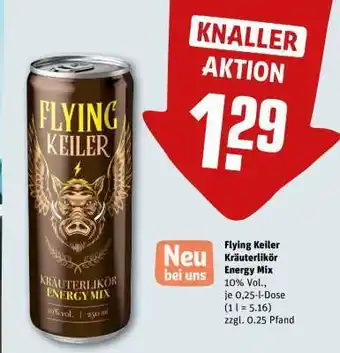REWE FLYING KEILER Kräuterlikör Energy Mix Angebot