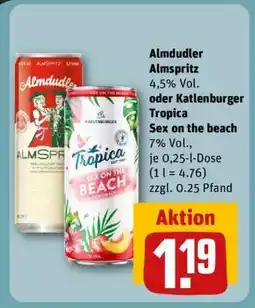 REWE Almdudler Almspritz oder Katlenburger Tropica Sex on the beach Angebot