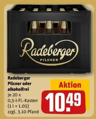 REWE RADEBERGER Pilsner oder Alkoholfrei Angebot