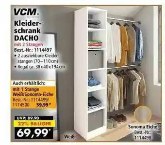 Norma24 Vcm Kleiderschrank Dacho Angebot