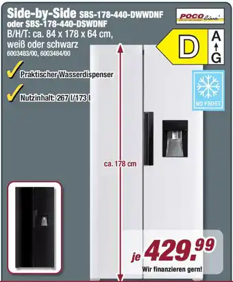 Poco POCO line Side-by-Side SBS-178-440-DWWDNF oder SBS-178-440-DSWDNF Angebot