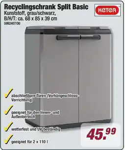 Poco keter Recyclingschrank Split Basic Angebot