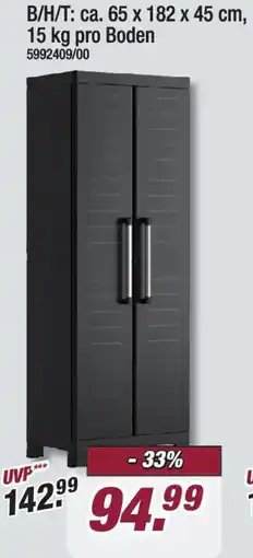 Poco keter Kunststoffschrank Detroit schwarz Angebot