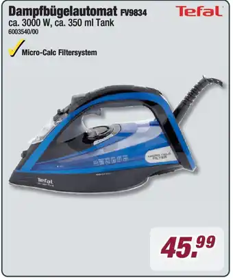 Poco Tefal Dampfbügelautomat FV9834 Angebot