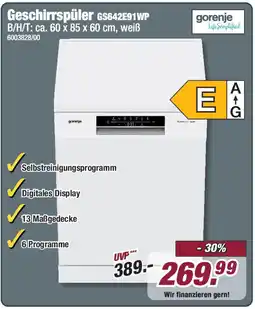 Poco gorenje Geschirrspüler GS642E91WP Angebot