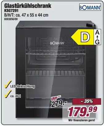 Poco BOMANN Glastürkühlschrank KSG7291 Angebot