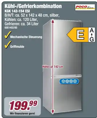 Poco POCO line Kühl-/Gefrierkombination KGK 142-154 ESI Angebot