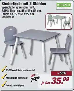 Poco KESPER Kindertisch mit 2 Stühlen Angebot