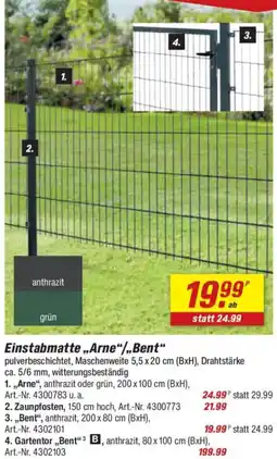toom Baumarkt Einstabmatte ,,Arne"/Bent Angebot