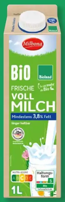 Lidl Milbona Frische Bio-Vollmilch Angebot