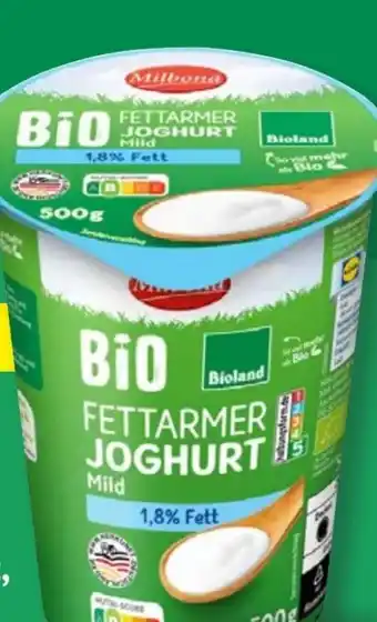Lidl Milbona Bioland fettarmer Joghurt Angebot
