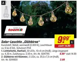 toom Baumarkt Solar-Leuchte „Glühbirne“ Angebot