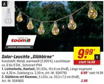toom Baumarkt Solar-Leuchte „Glühbirne“ Angebot